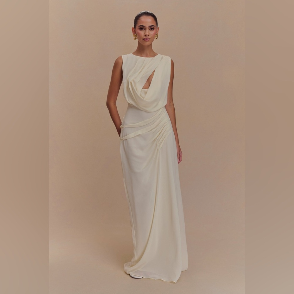 Meshki Oria Chiffon Maxi Dress - Ivory